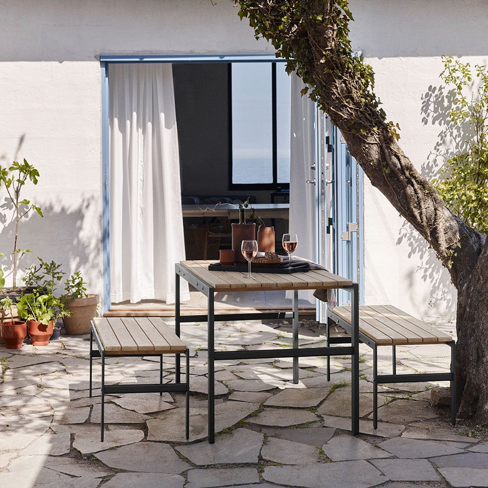 Reform Tisch 125 cm Waldgrün/Teak