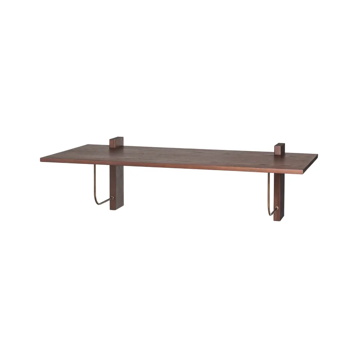 Wandmontierter Schreibtisch mit Konsole, dunkle Eiche