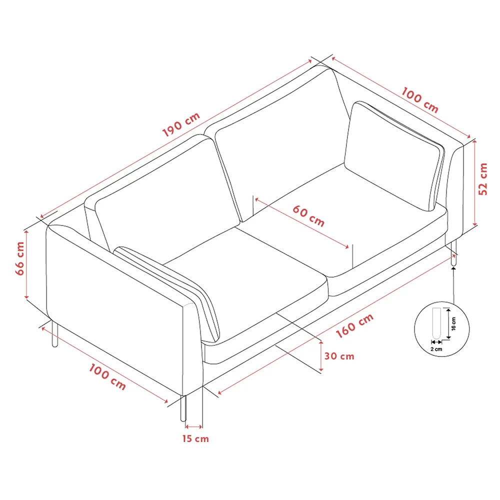 Corwin 2,5-Sitzer Sofa Stoff Rita Hellbeige