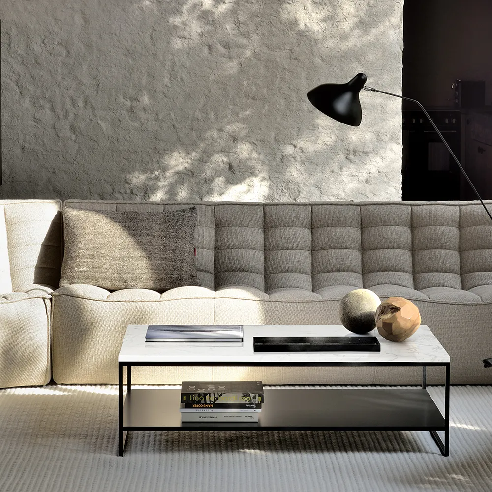 Couchtisch aus Stein Weiß Carrara