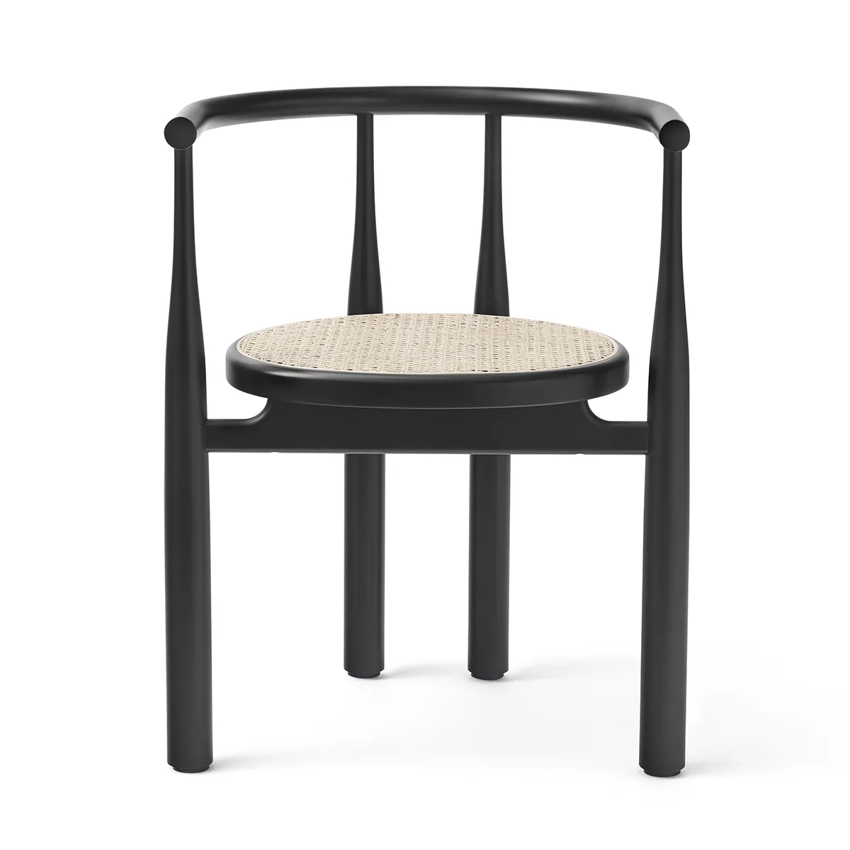 Armlehnstuhl Bukowski Rattan Black
