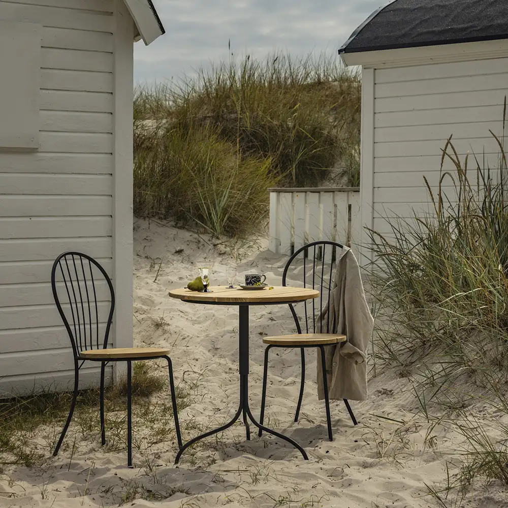 Akleja Stuhl teak/grau Grythyttan