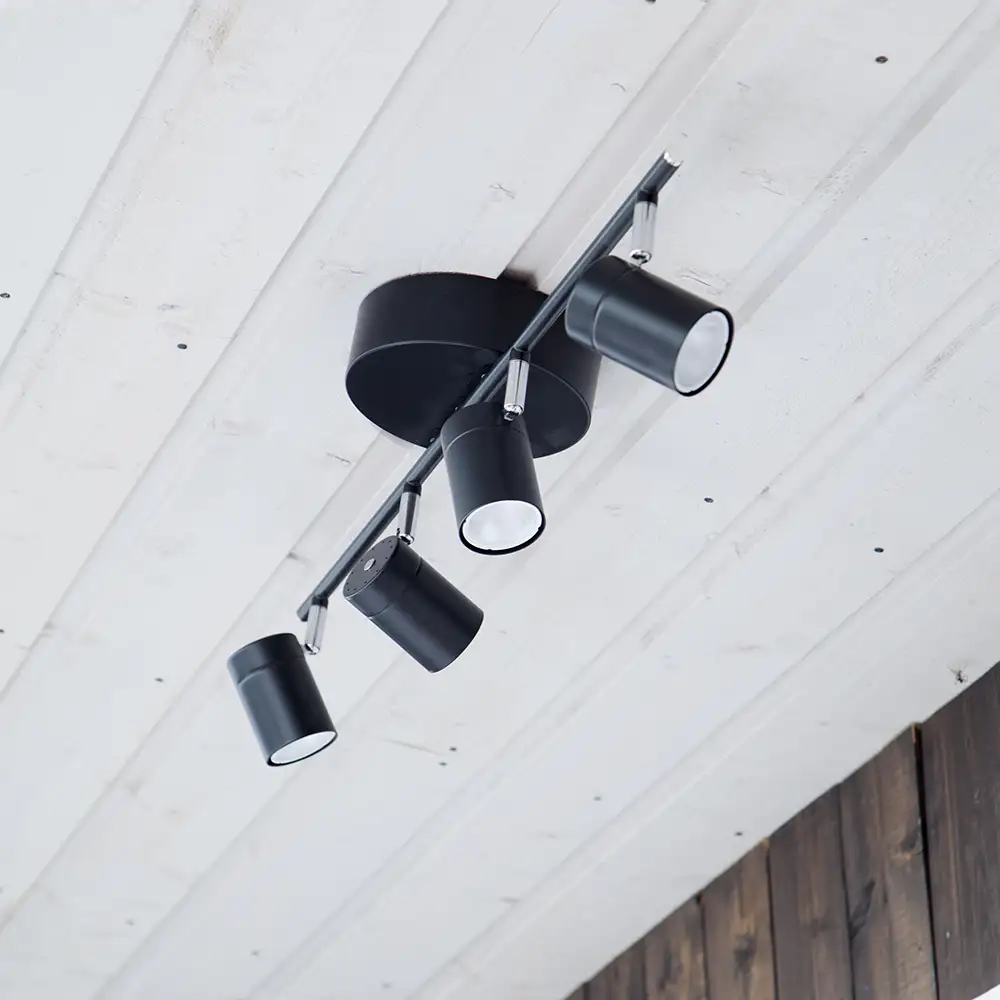 Korrekte Deckenschiene 4-lagig Schwarz 