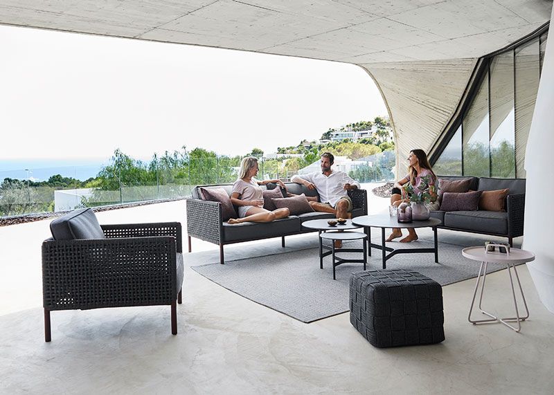 Encore 3 Sitzer Sofa Grau/Bordeaux