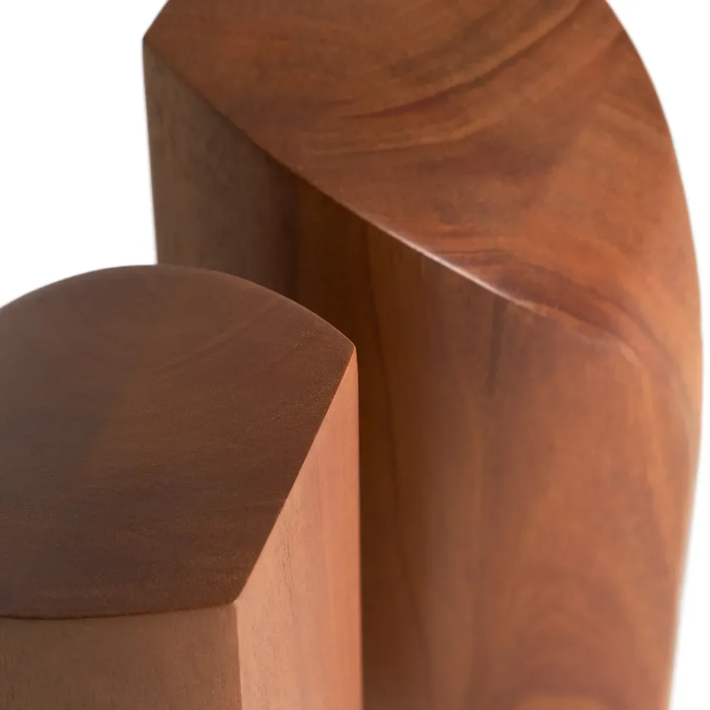  PI Buchstütze, lackiertes Mahagoni, 2er-Set