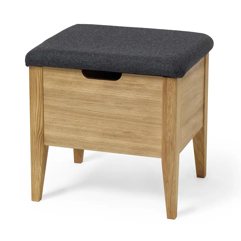 Klinte Bank 45 cm Eiche mit Wollstoff