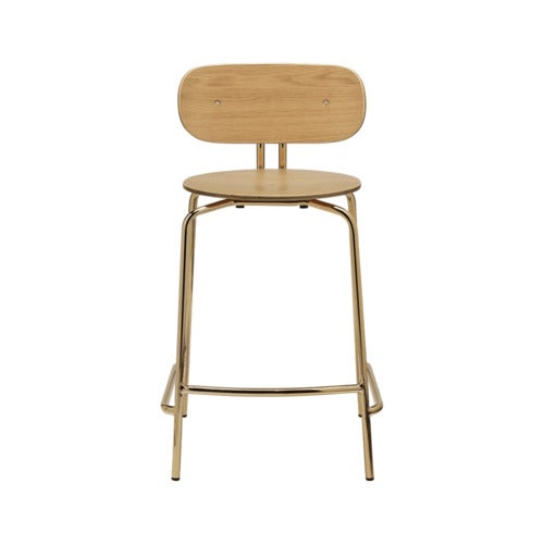 Curious Niedriger Barhocker Eiche/Messing