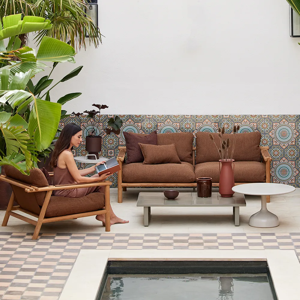 Sticks 2 Sitzer Sofa Teak