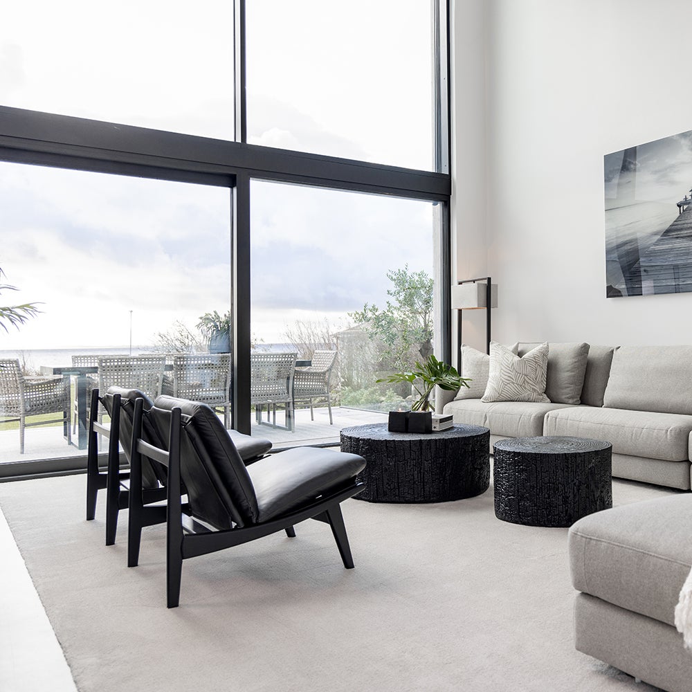 Couchtisch aus Holz 60 cm Schwarz