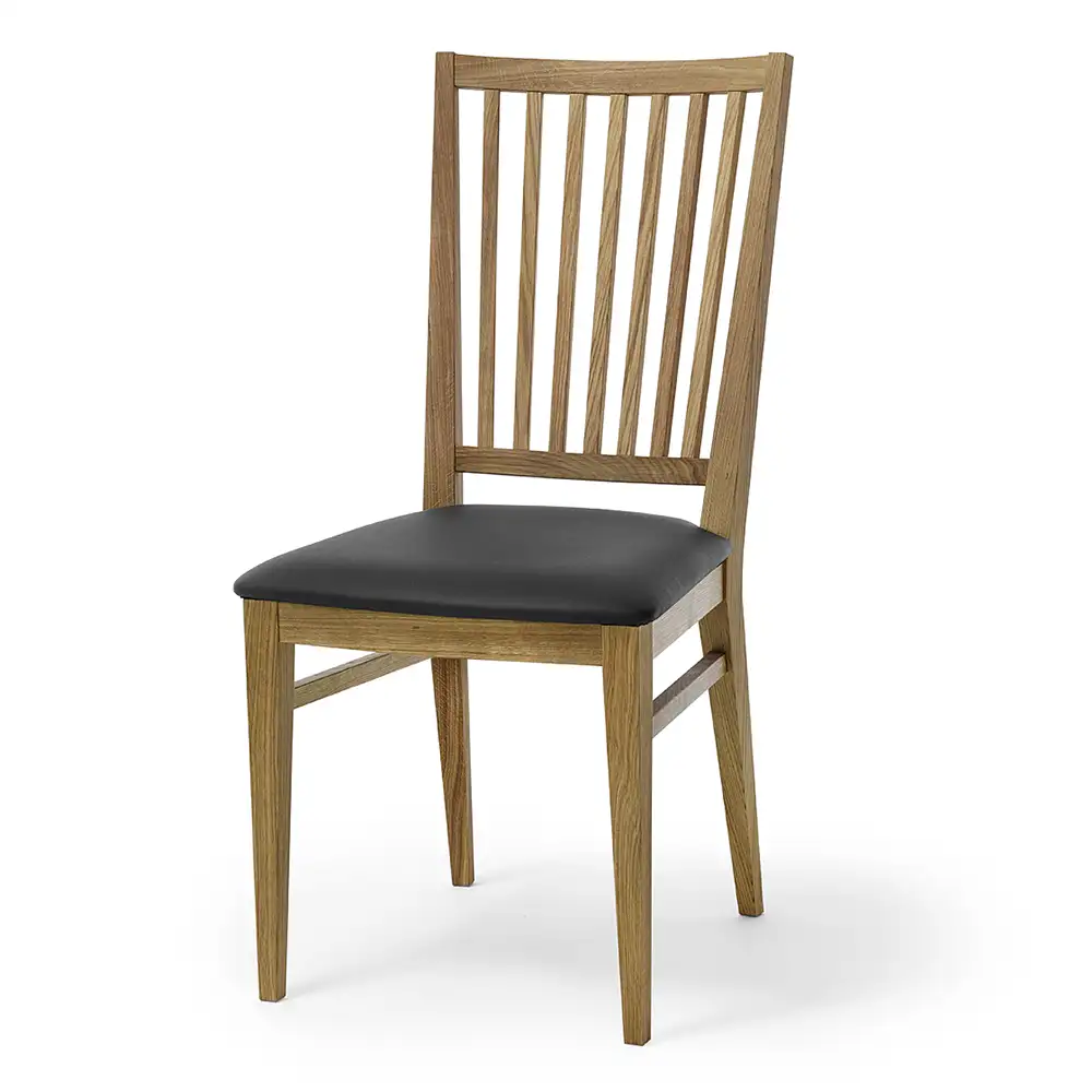 Säro Dining Chair schwarzes Leder 2er-Pack
