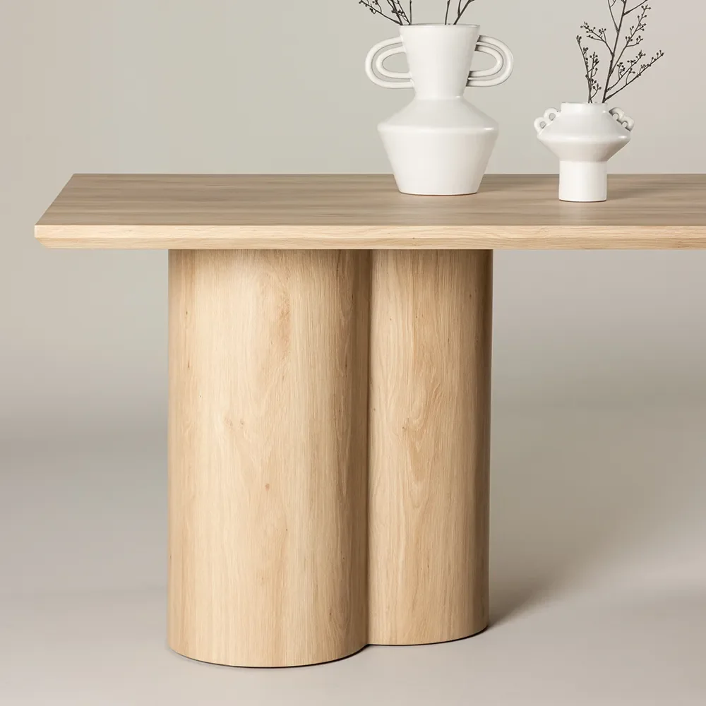 Olivia Esstisch 100x210 cm Weiß verputzt