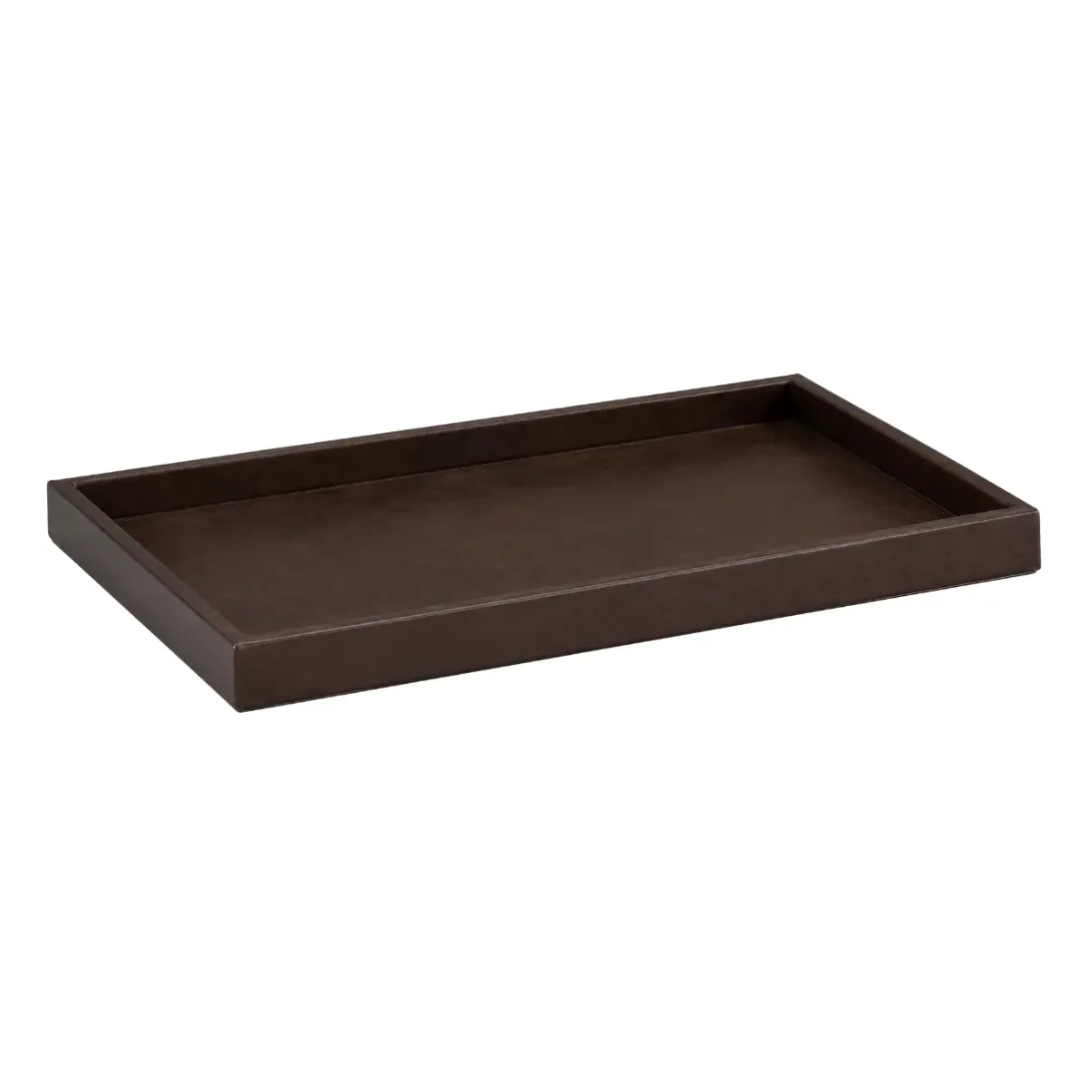 Dekotablett aus Leder Montero S Deep brown