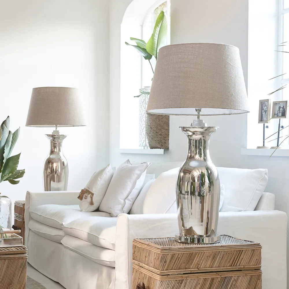 Tischlampe Roger Hotel H65 cm Silver