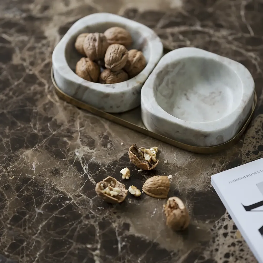 Hammond sofabord 135x62 cm brun marmor