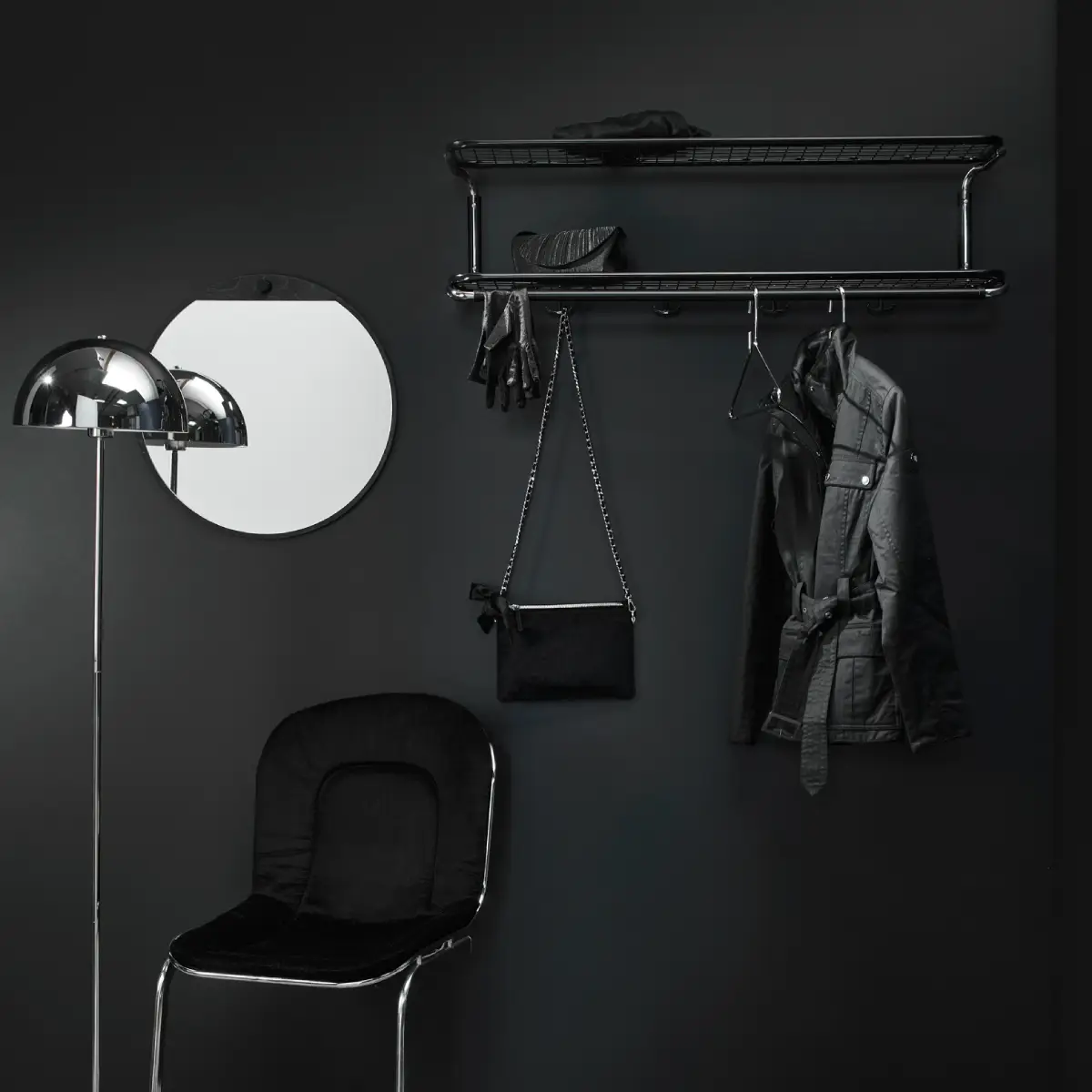Classic Hutregal 100 cm Schwarz Schwarz