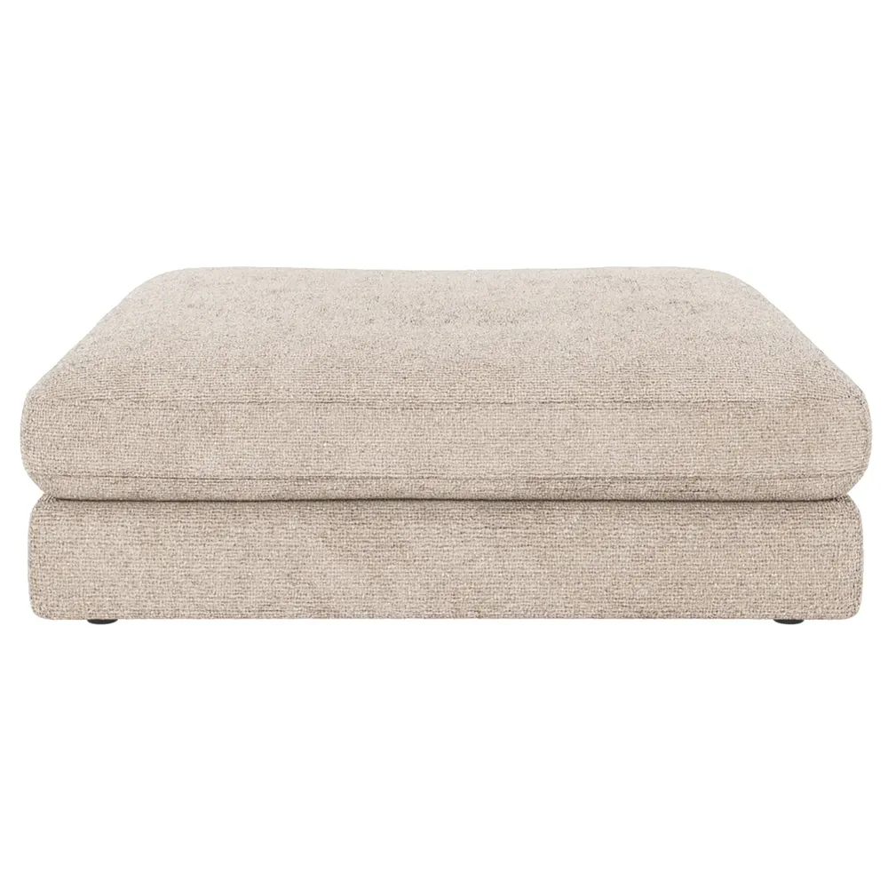 Duncan Fußhocker - Stoff Robin hellgrau