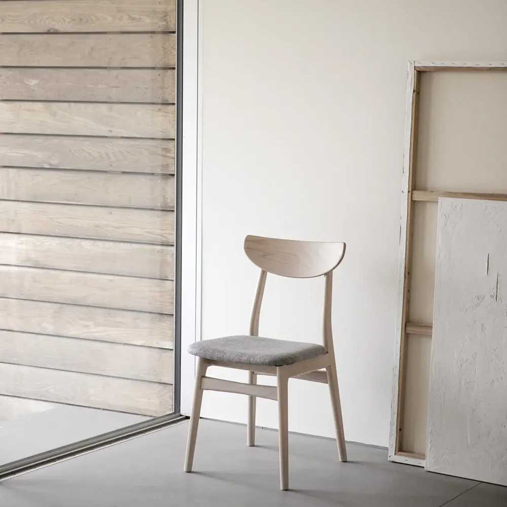 Rodham Stuhl weiß pigmentierte Eiche/hellgrau