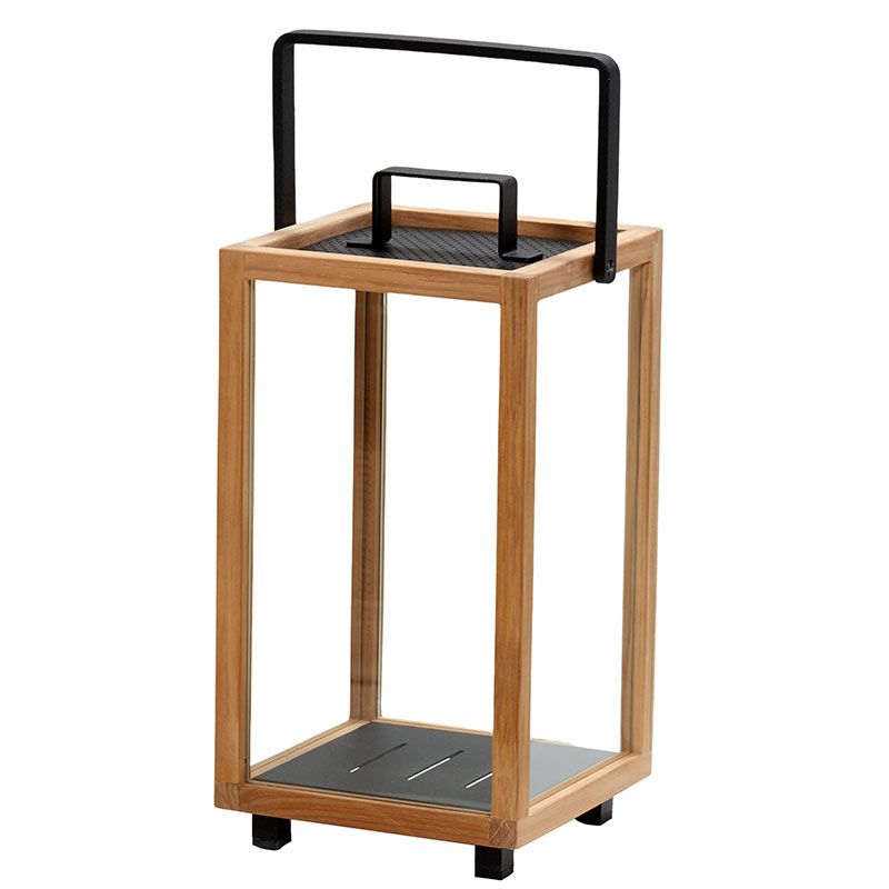  Lighthouse Laterne Grau/Teak Klein