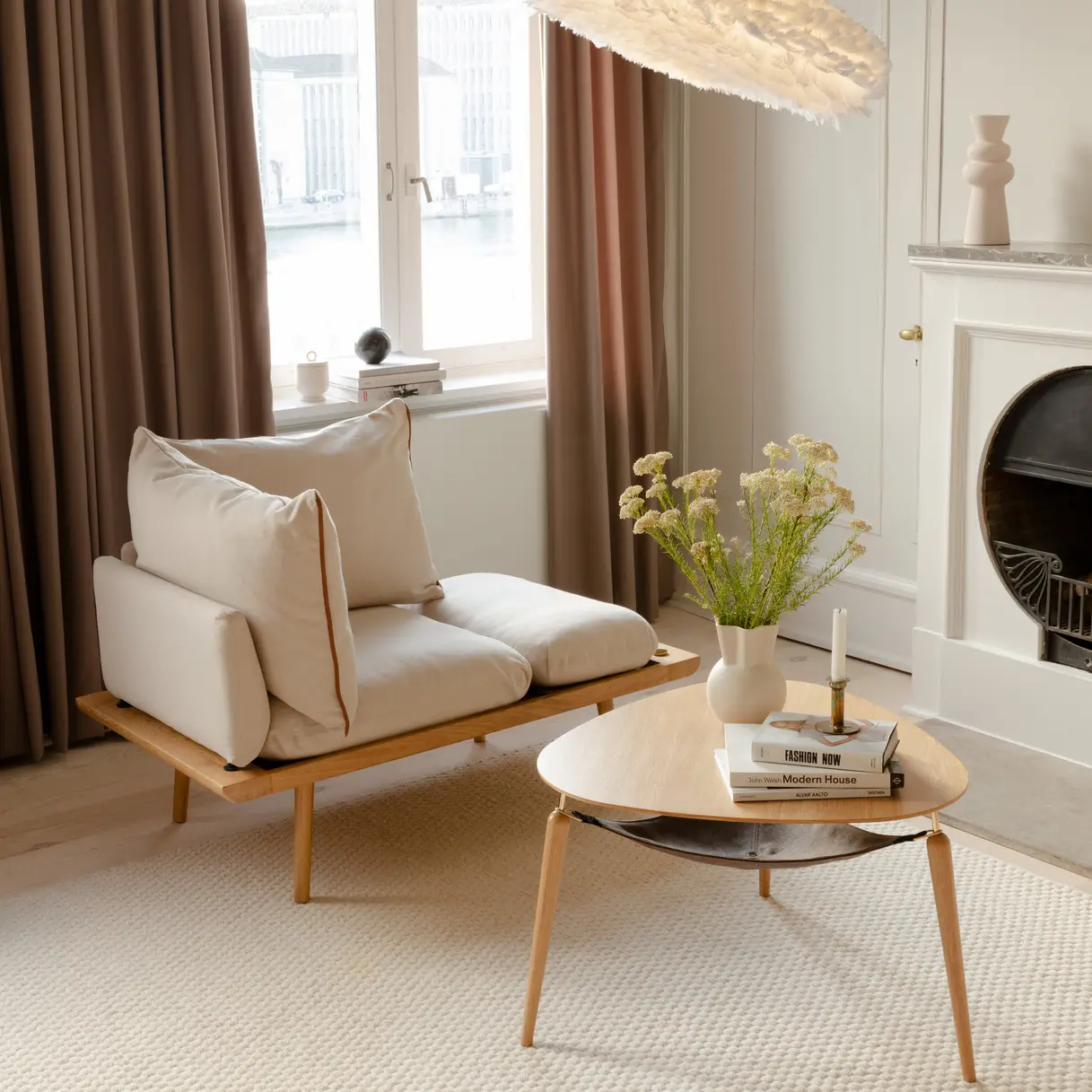 Lounge Around 1,5-Sitzer-Sofa Oak/White Sands