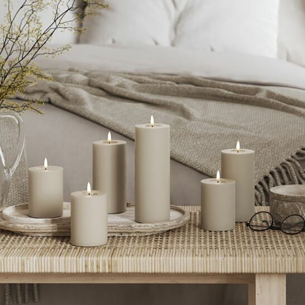  LED Blockleuchte  7,5x15 cm sand 