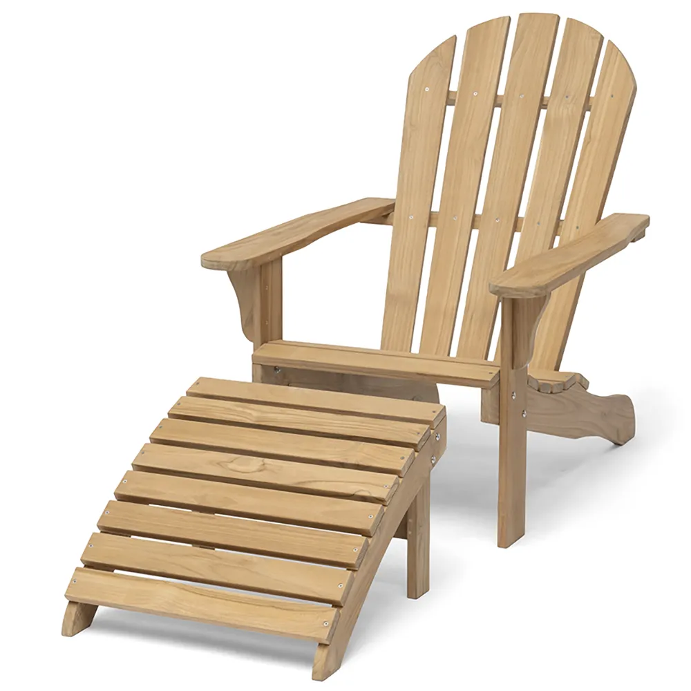 Tennessee Deck Chair Teak inkl. Fußhocker