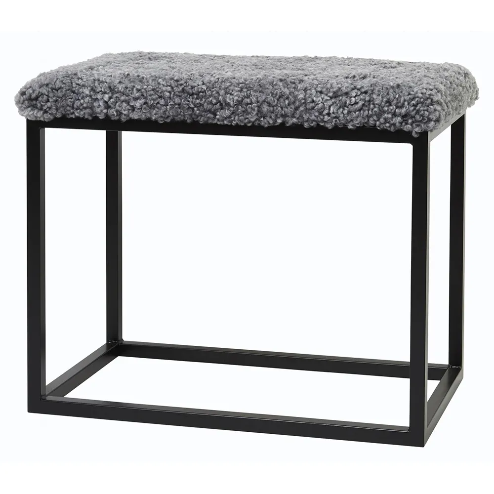 Palle Bank Schafsfell 60x35 cm Holzkohle/Schwarz