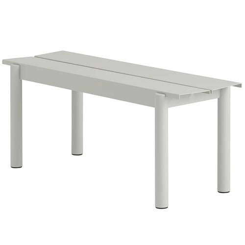 Linear Steel Bank 110x34 cm Grey