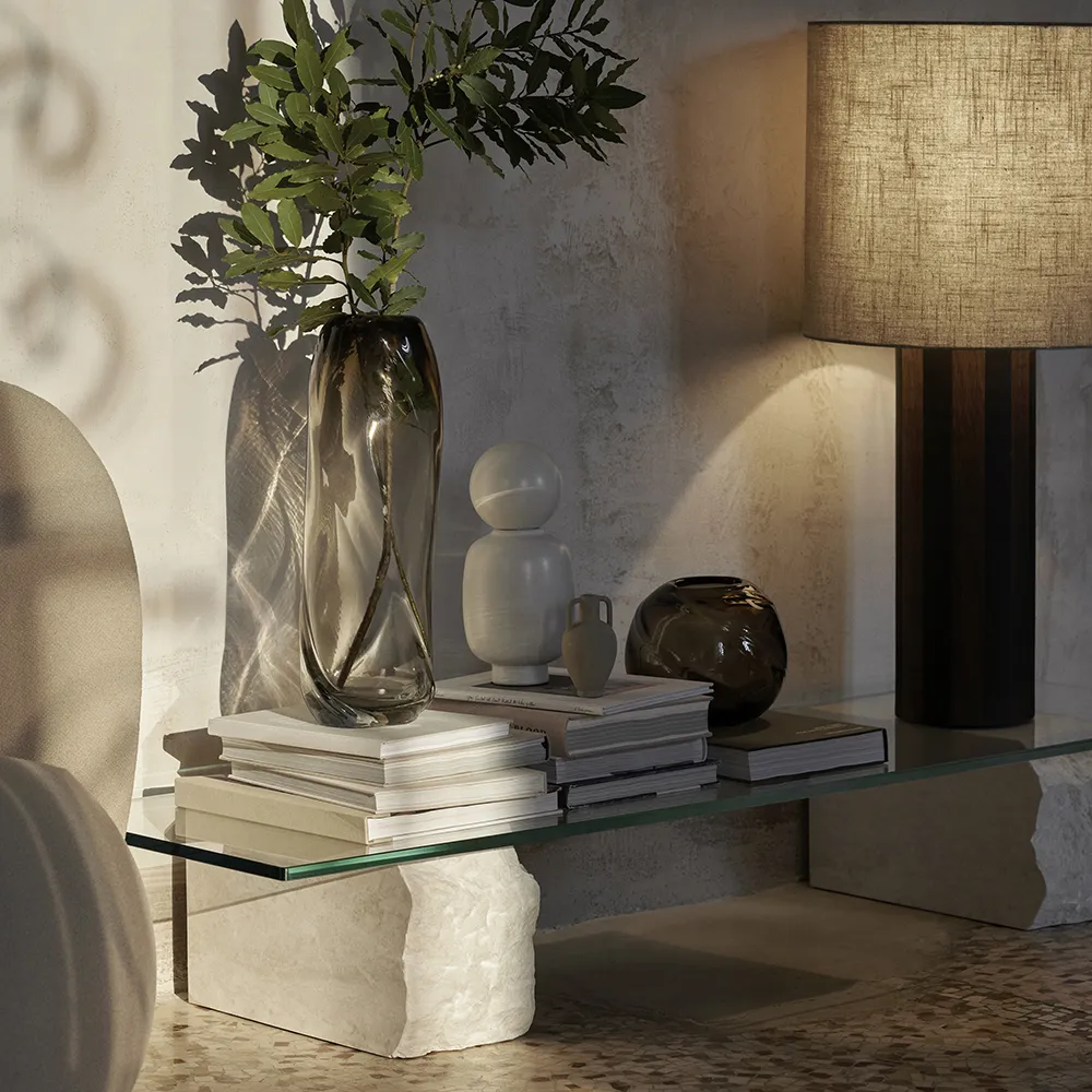 Mineral Display Couchtisch - Bianco Curia