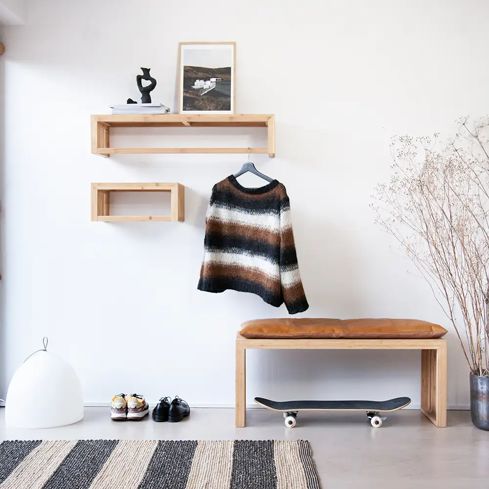 Rib Hutständer 95 cm Bambus