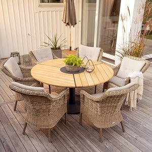 Peace Wood esstisch 150 cm anthrazit / teak