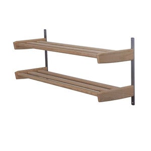 Meja Schuhregal 59 cm 2 Fachböden wandmontiert Eiche weiß geölt 