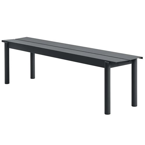 Linear Steel Bank 170x34 cm Anthracite Black