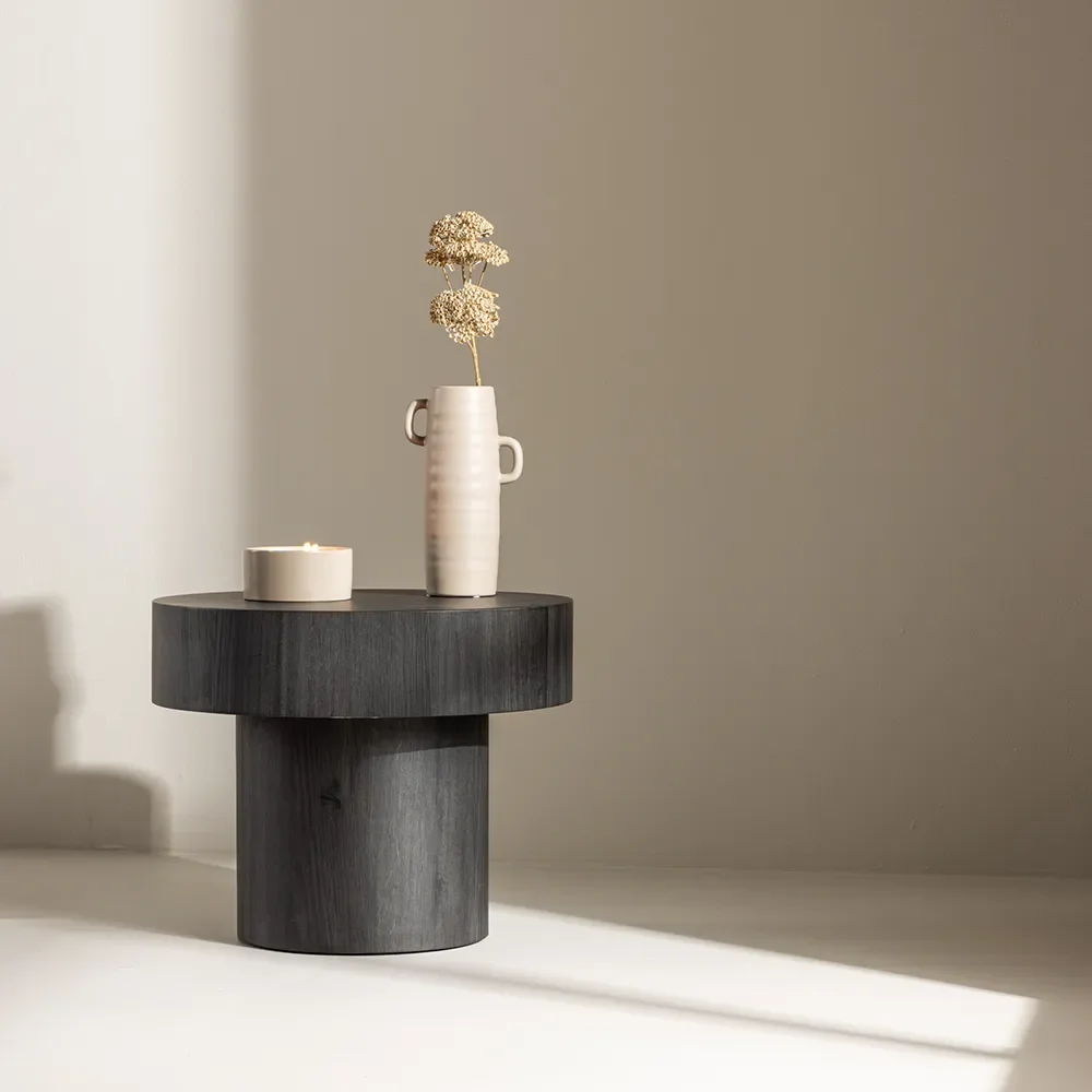 Malung Beistelltisch Ø50 cm Schwarz