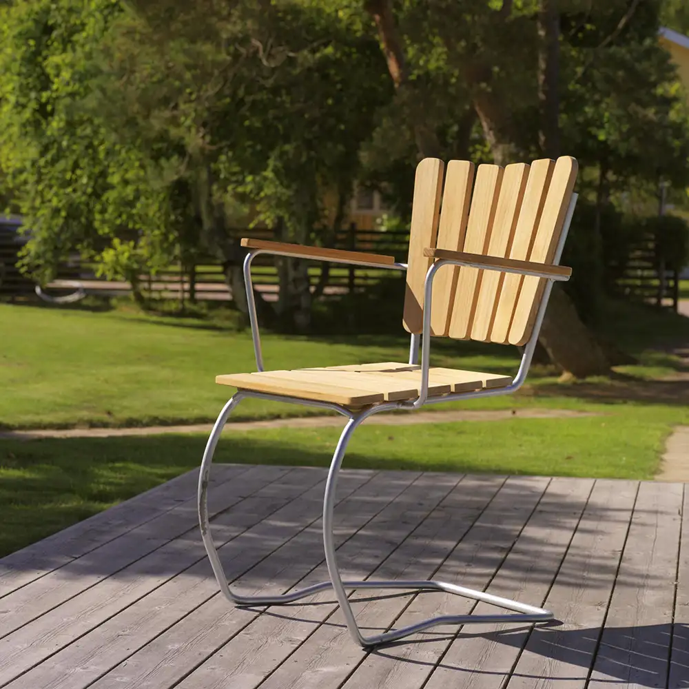 56:an Sessel Geflecht/Teak