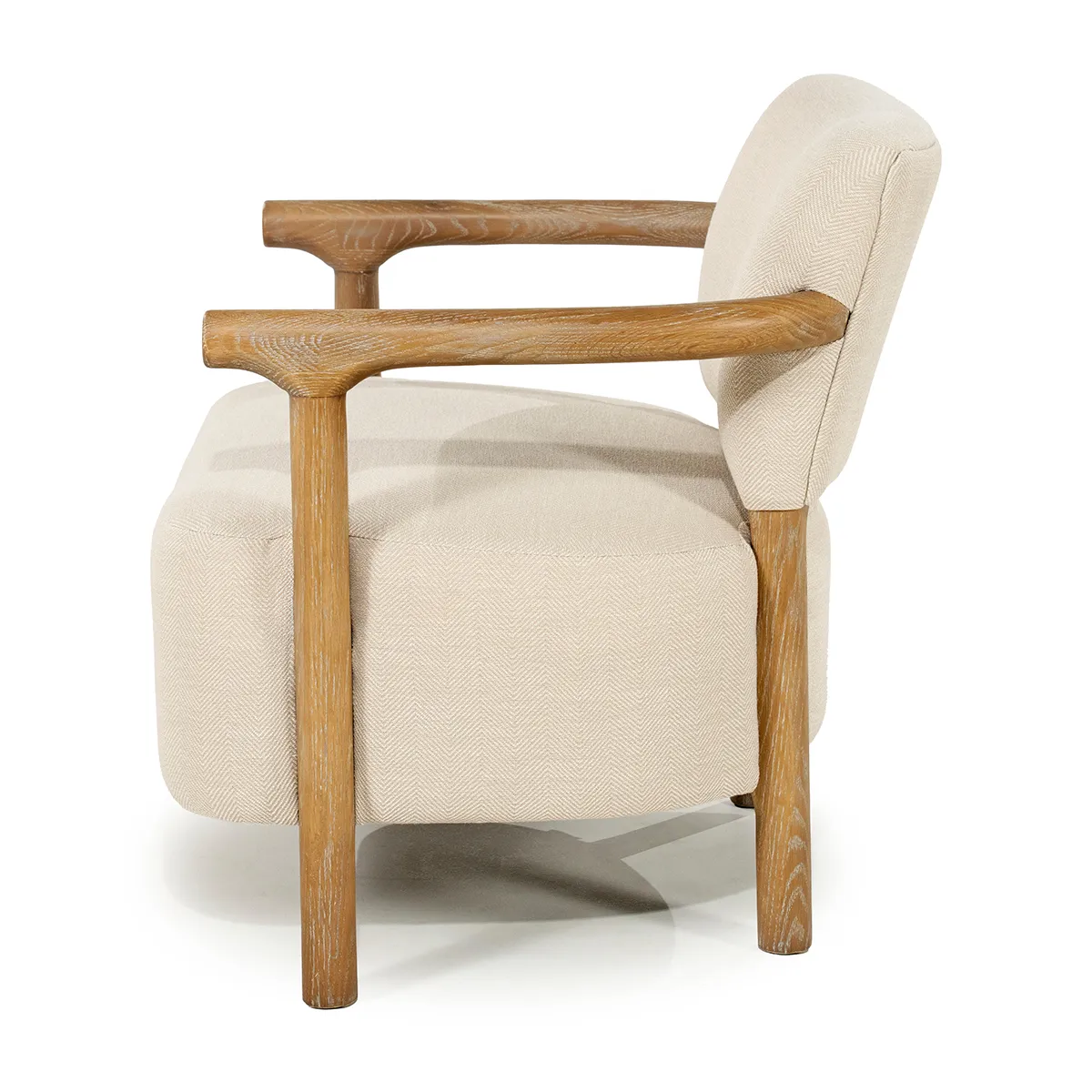 Sessel aus Eschenholz Glenn Herringbone Beige