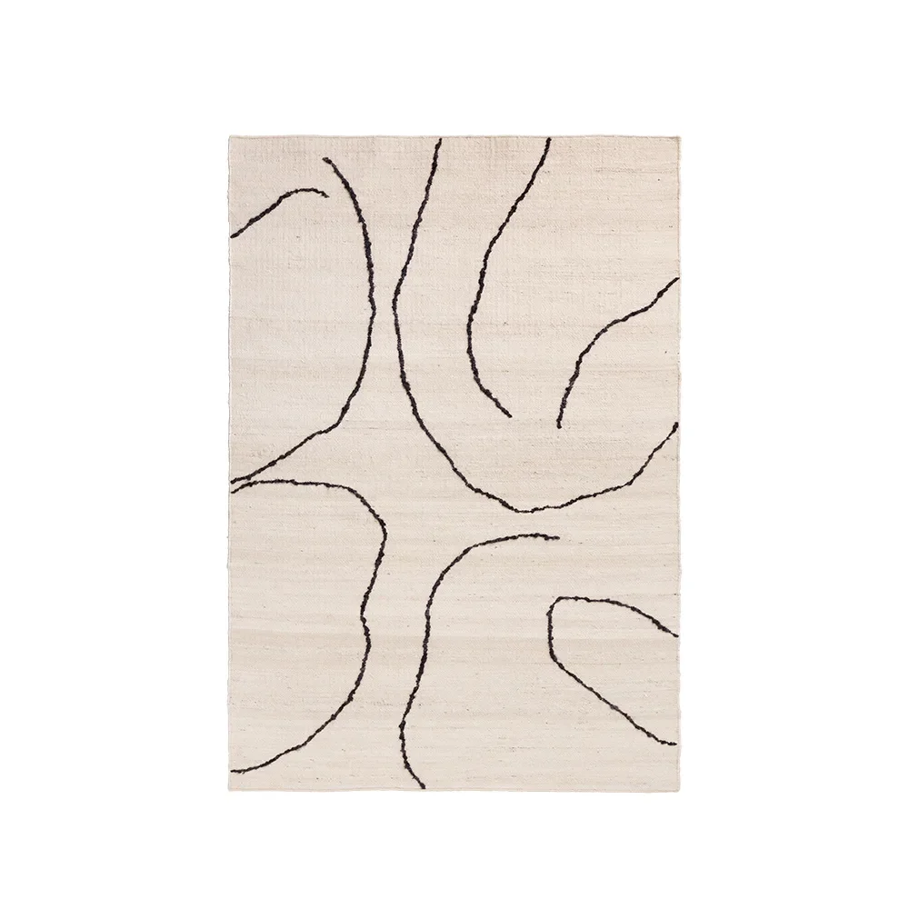 Handgewebter Teppich aus Jute Gesso Off-White 140x200 cm