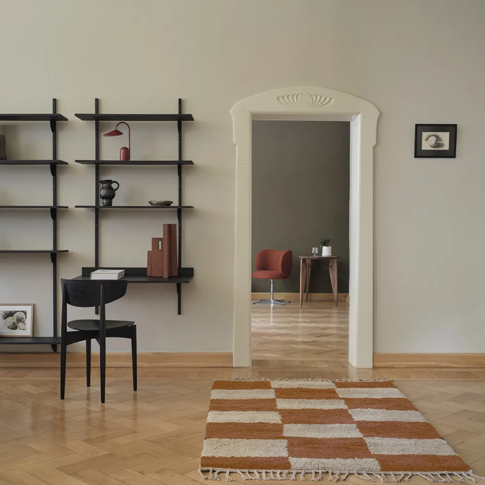 Sector Wandschreibtisch - Black Ash/Black Brass