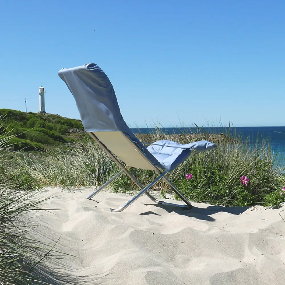 Fiesta Soft Liegestuhl light blue beige supertex