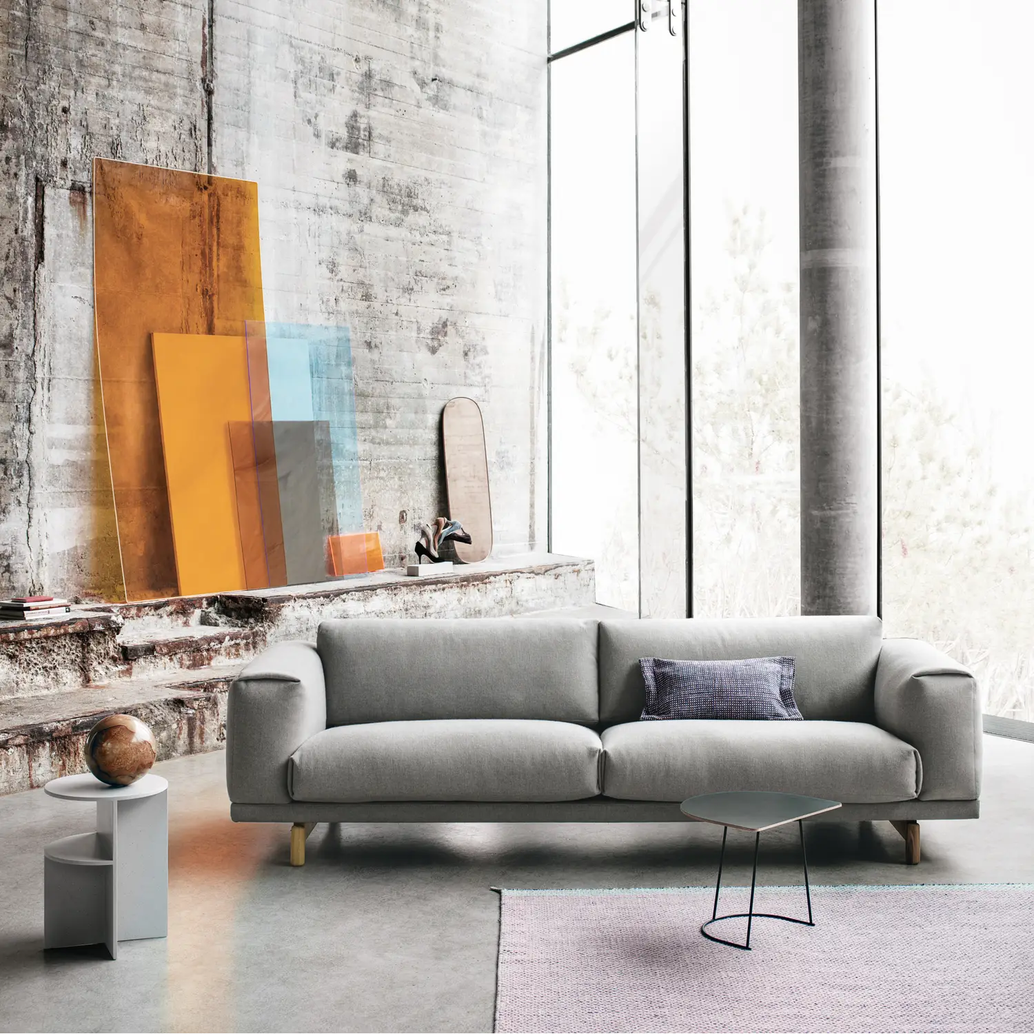 Rest Sofa 3-Sitzer Metallgestell Hearth 6/Schwarz