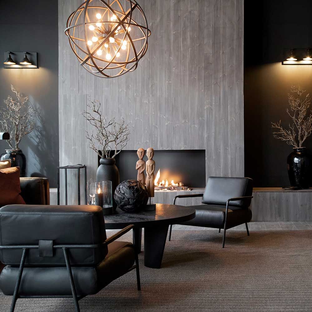 Sinclair Sessel Schwarz Leder