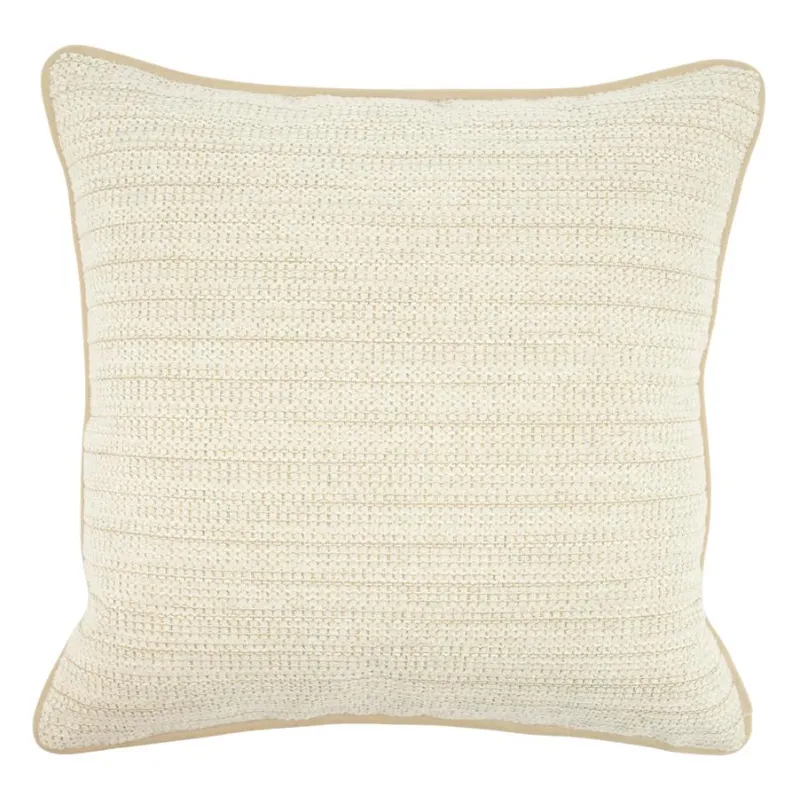 Faye 50x50x4,5 cm Polyester & viscose,  down feather filling Pluto beige