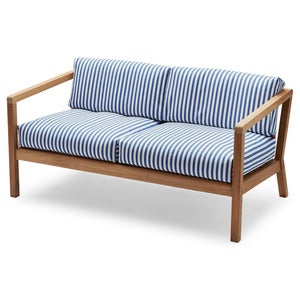 Virkelyst 2 Sitzer Seeblau gestreift Teak