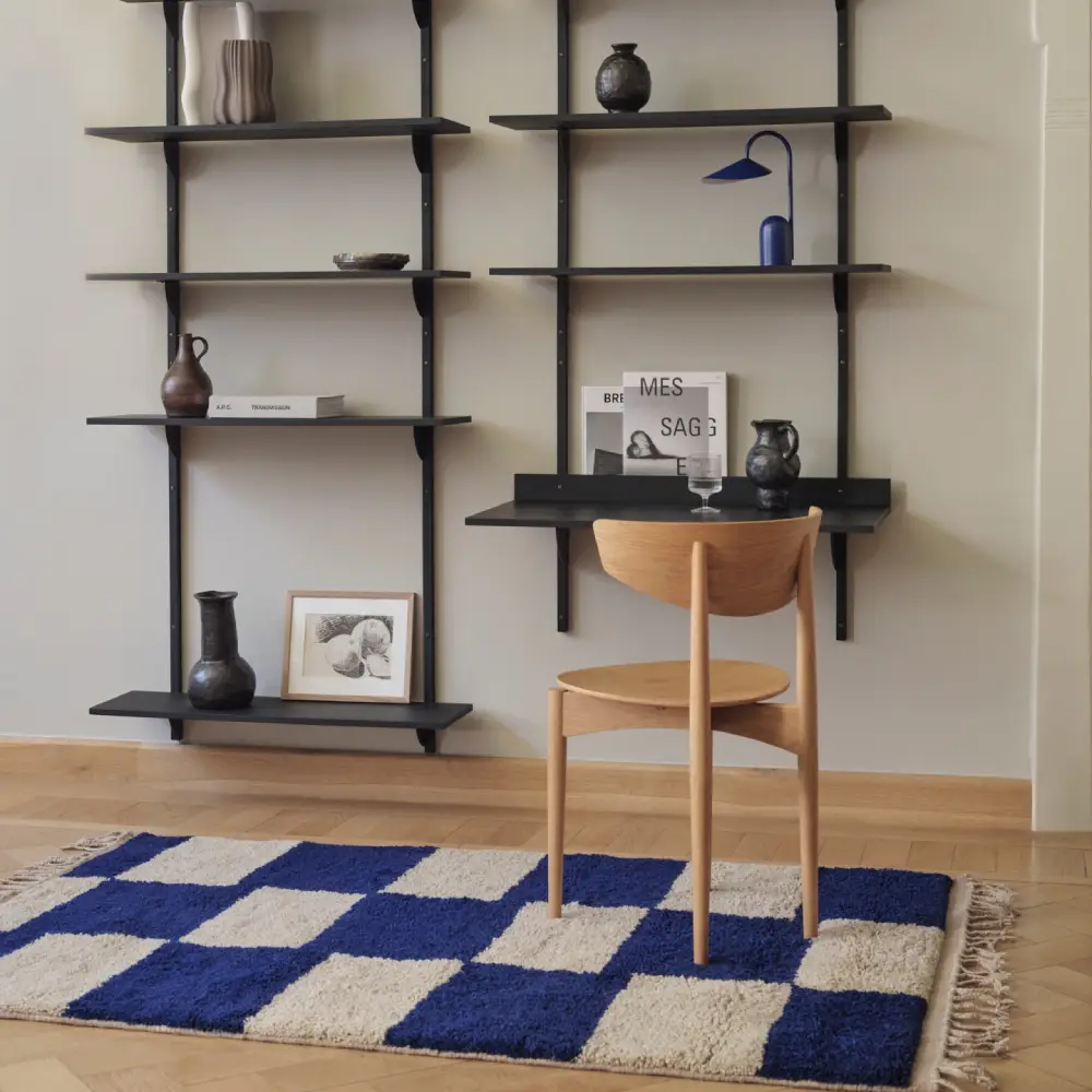 Mara Knotted Teppich 120x180 cm - Br Blau/Off-Whi