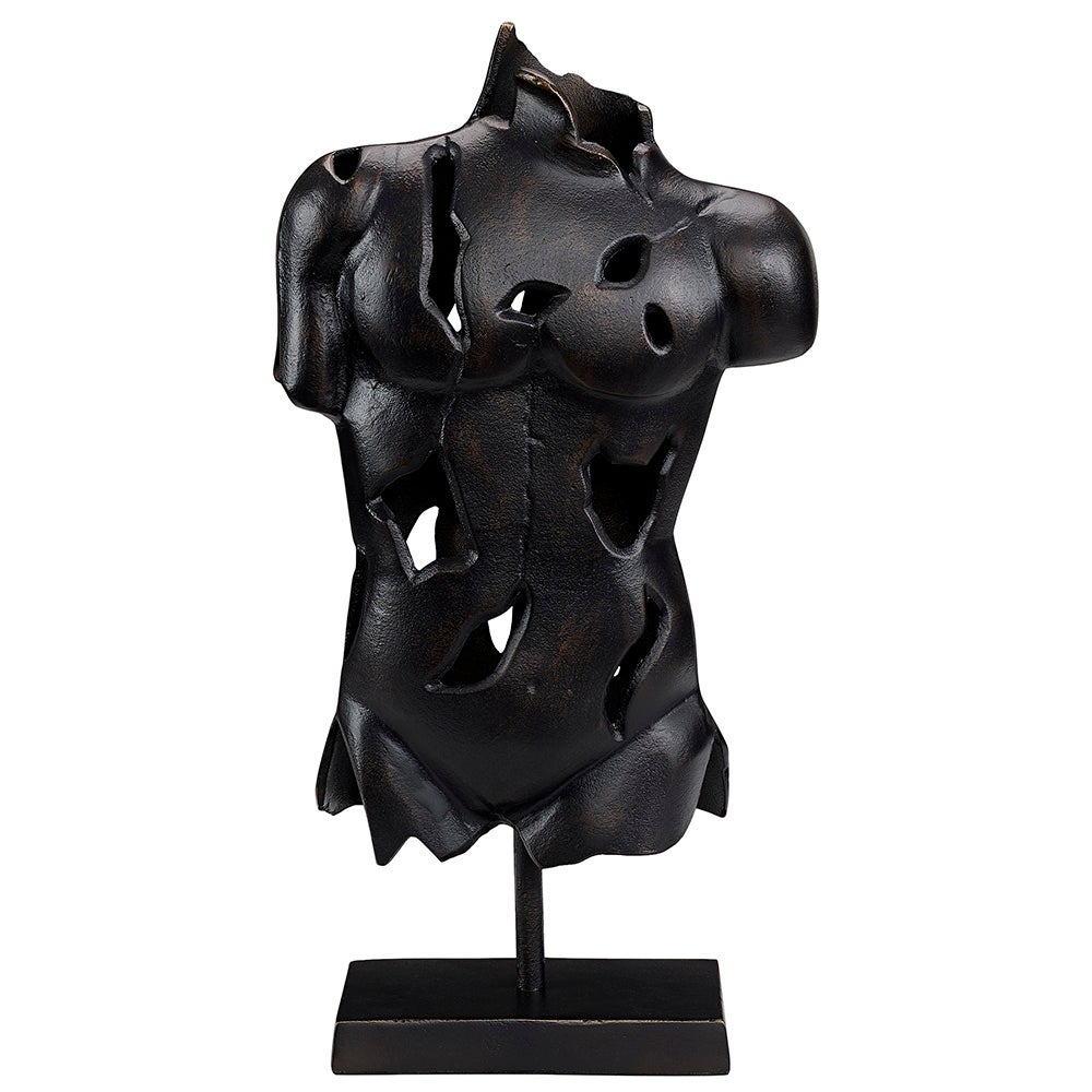 TORSO-Statue aus Metall-Antikbronze