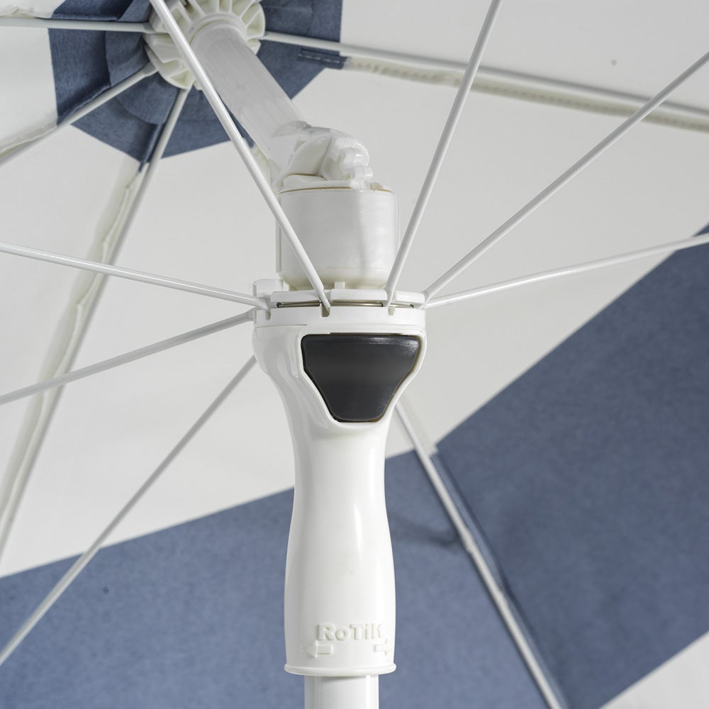 Follina Strandschirm 240 cm Blau-Weiß gestreift