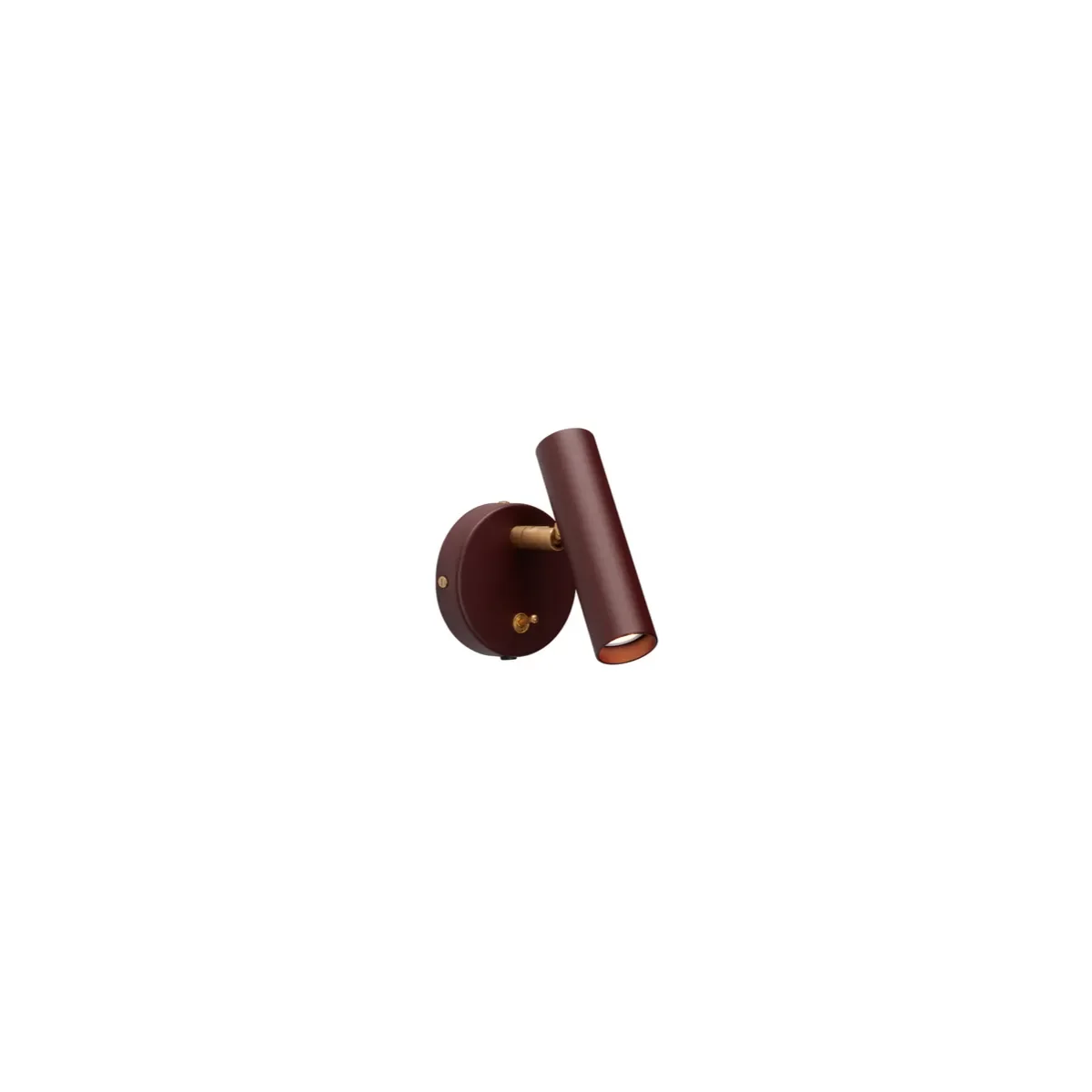 Slender Wandleuchte GU10 Metall Dunkelrot/Messing