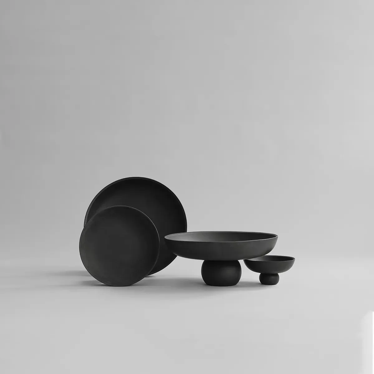 Handbemalte Dekoschale Baburu Medio Black Ø 30 cm