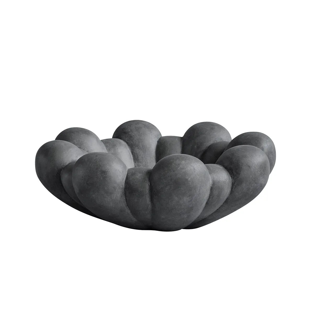 Handgefertigte Dekoschale Bloom Dark Grey Ø 44 cm