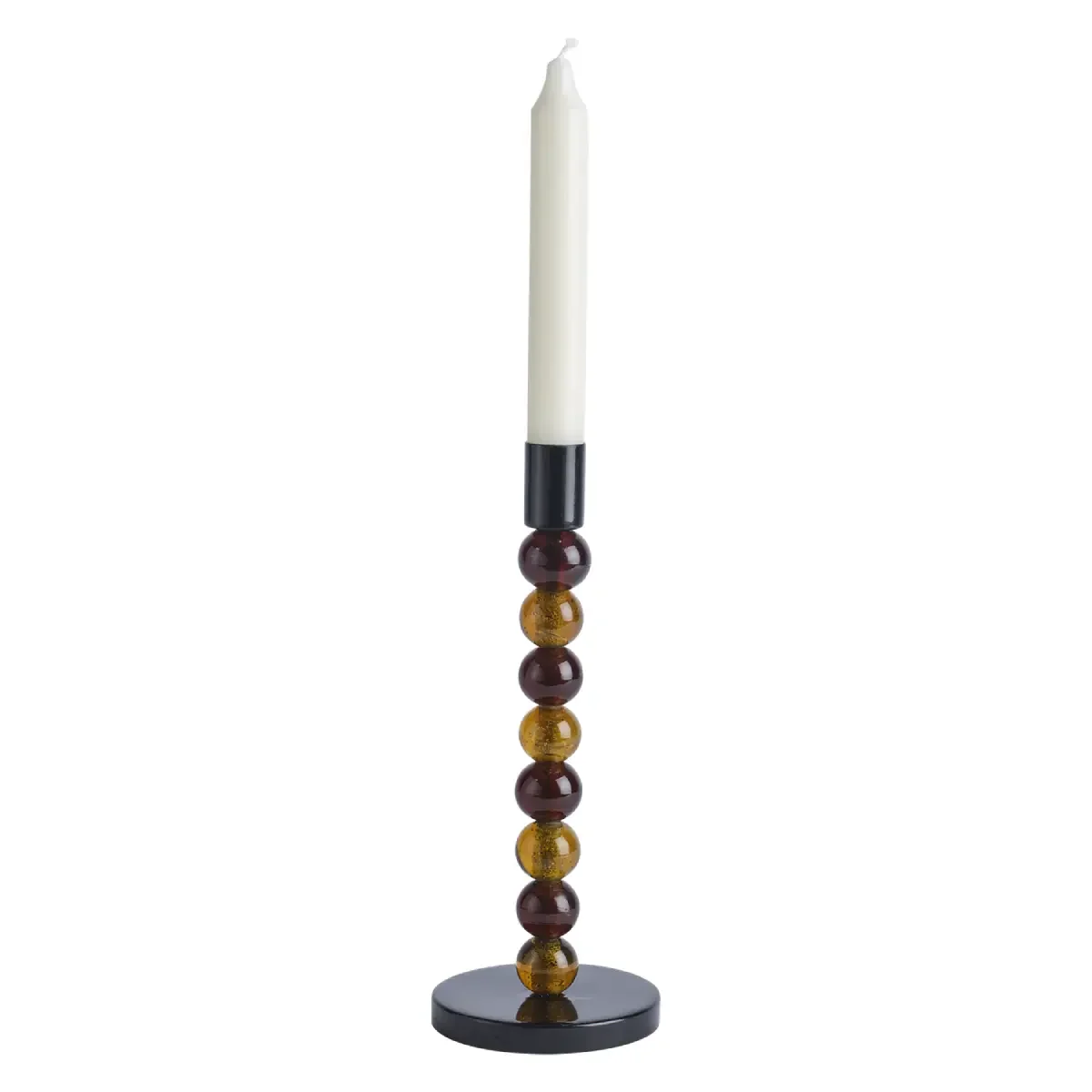 ISABELLE Kerzenständer H 23 cm Braun/Schwarz