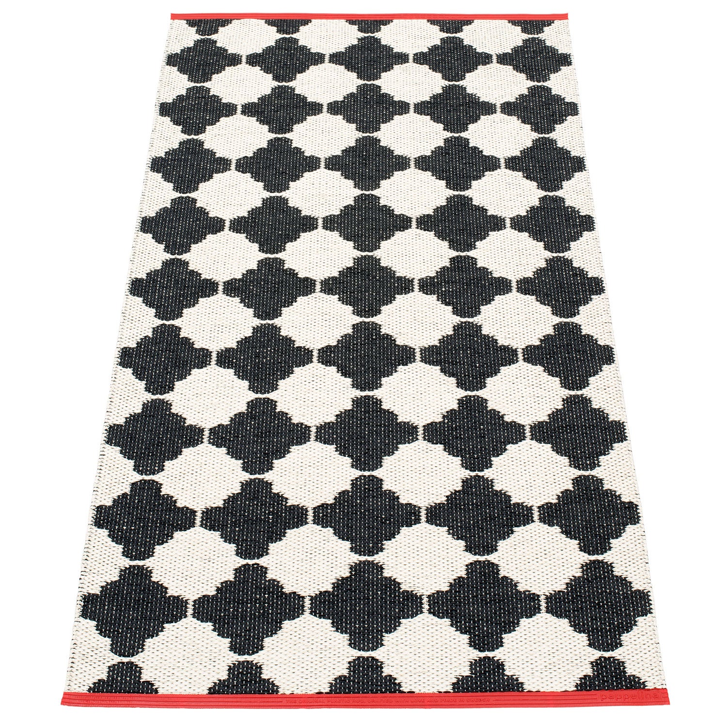 Marre Teppich 70x150 cm black / vanilla coral stripe